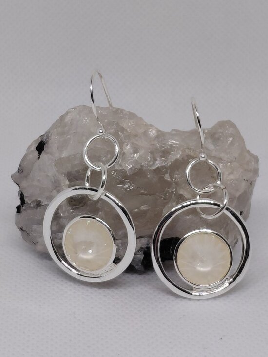 Jewelry - Artisan Handcrafted Swarovski Crystal Linen Ignite Earrings
